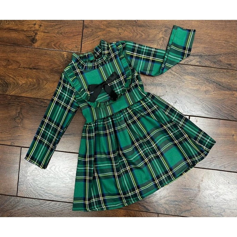 Girl's Emerald Green Tartan Dress – littlestylishme