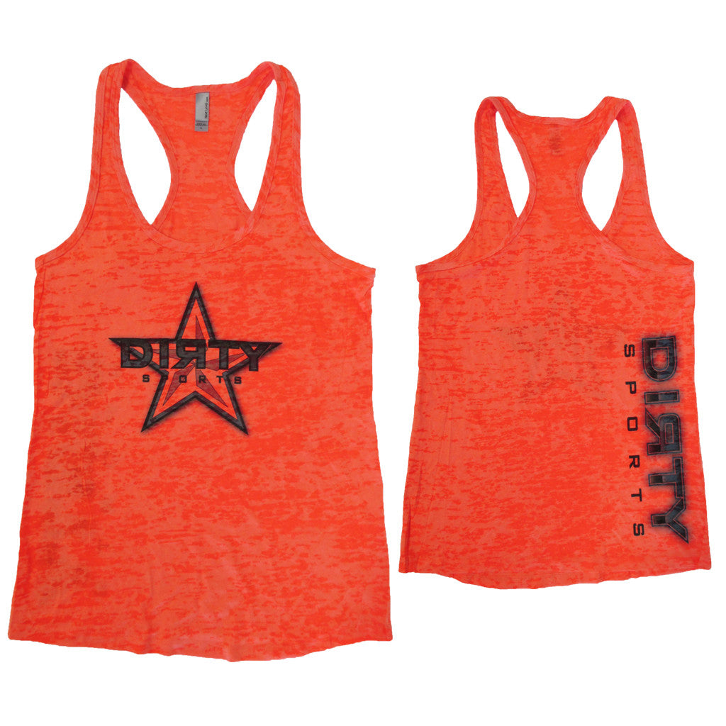 Orange Razor Tank with Dirty Sports Star - Dirty Sports Wear