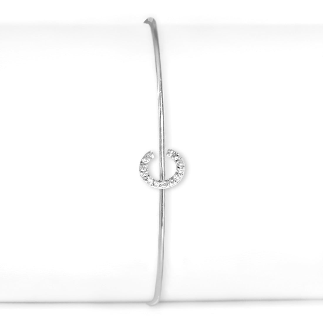 Sterling Silver Diamond Letter C Bangle - SALE