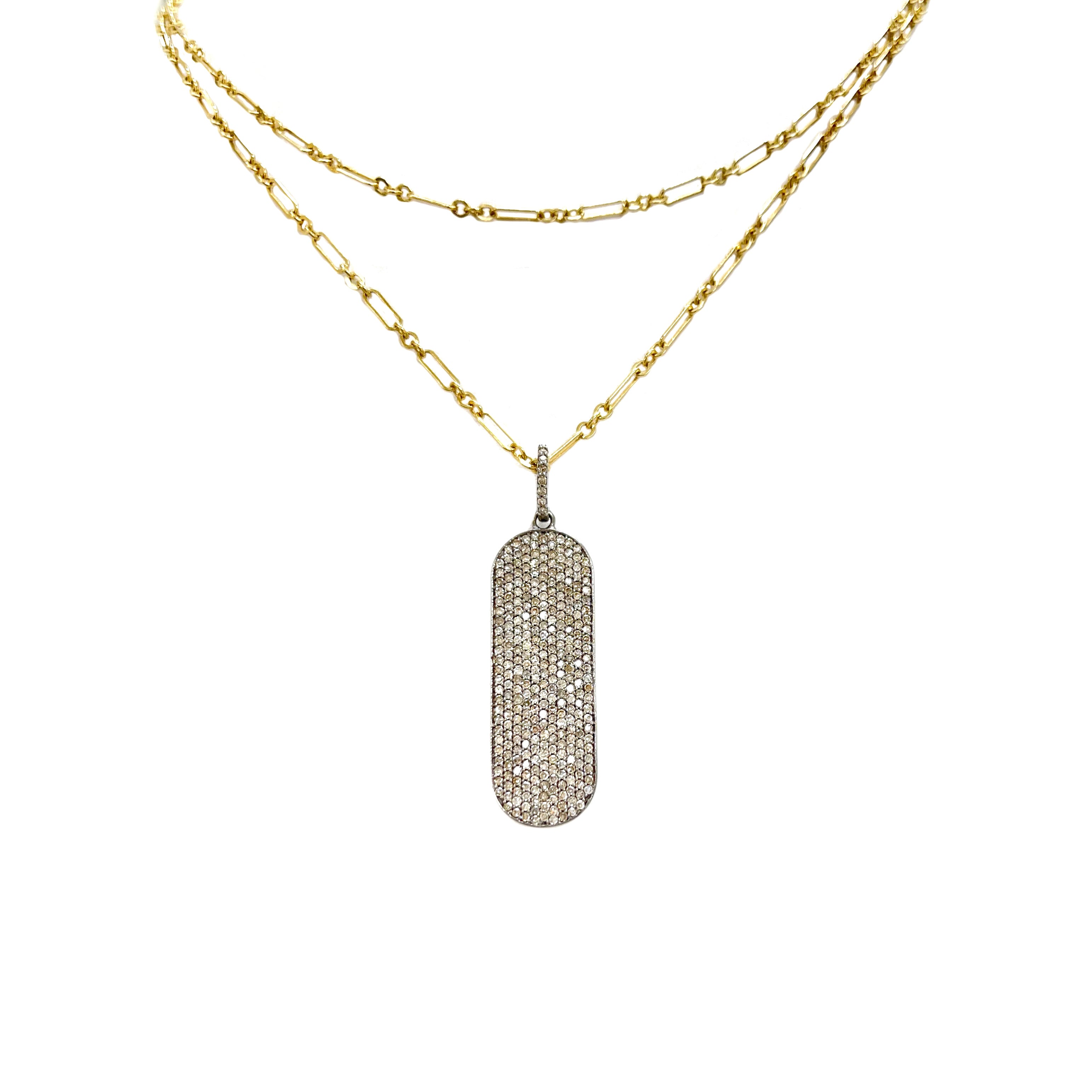 Champagne Diamond Dog Tag