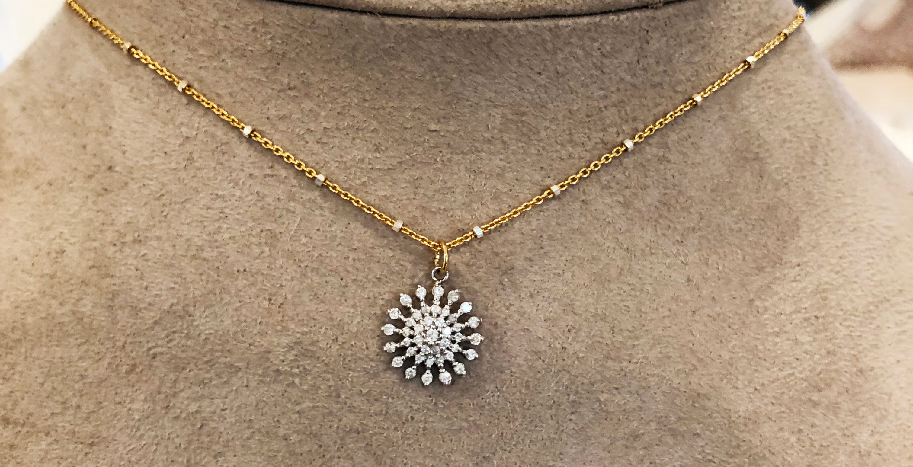 Little Sunburst Diamond Necklace