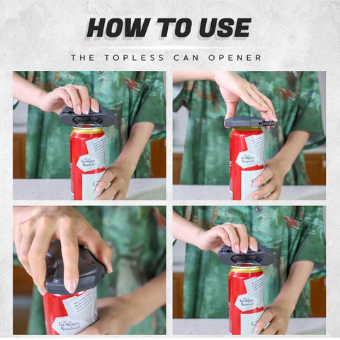 Details about   Topless Can Opener The Easiest Can Opener Go Swing Universal Topless Can Opener 