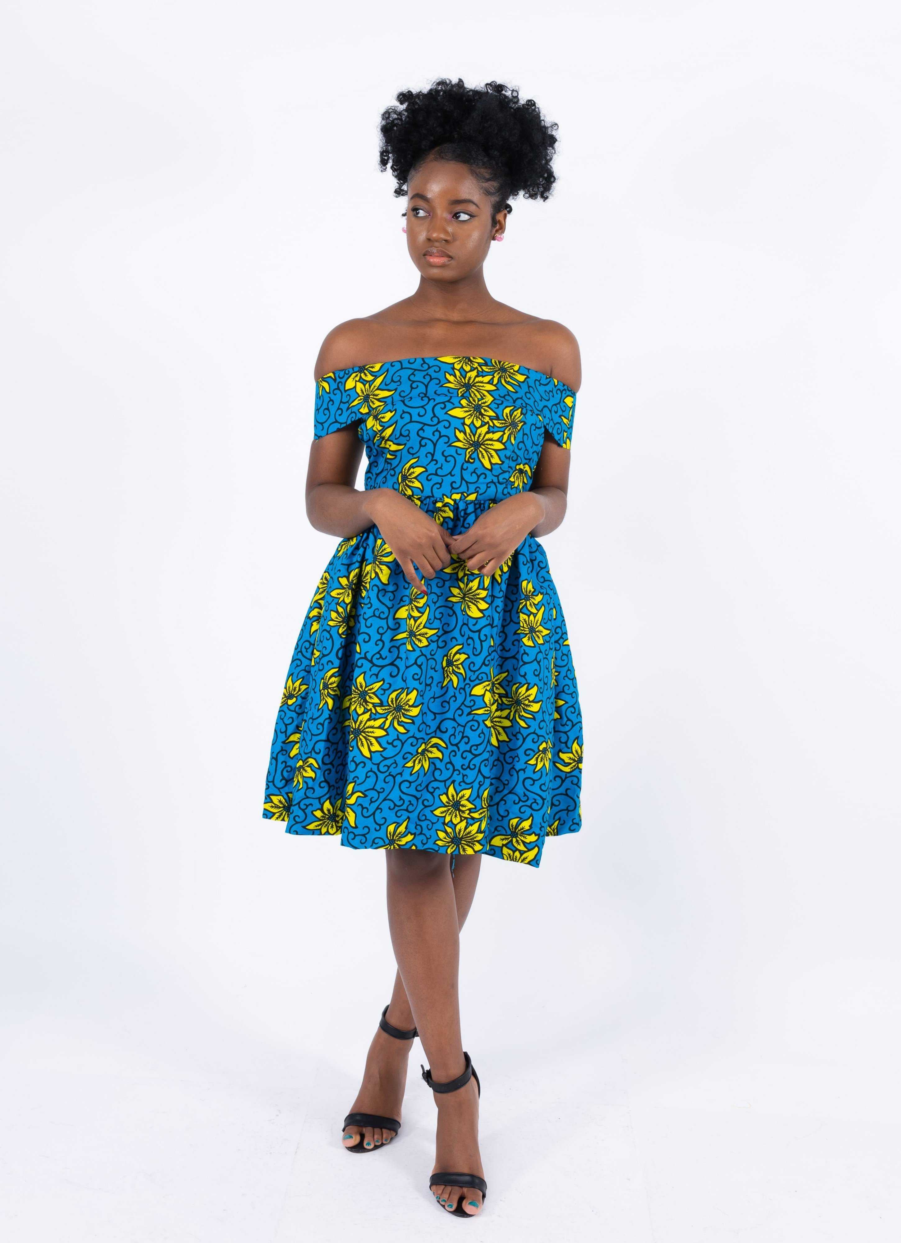 Beste Off Shoulder African Print Dresses – Dial Outfits IT-56