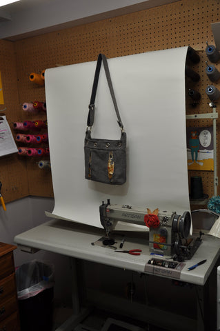 sewing machine with photo backdrop