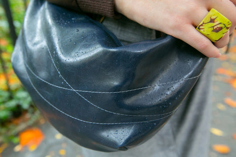 water proof purse glazed fabric coated canvas handbag by crystalyn kae