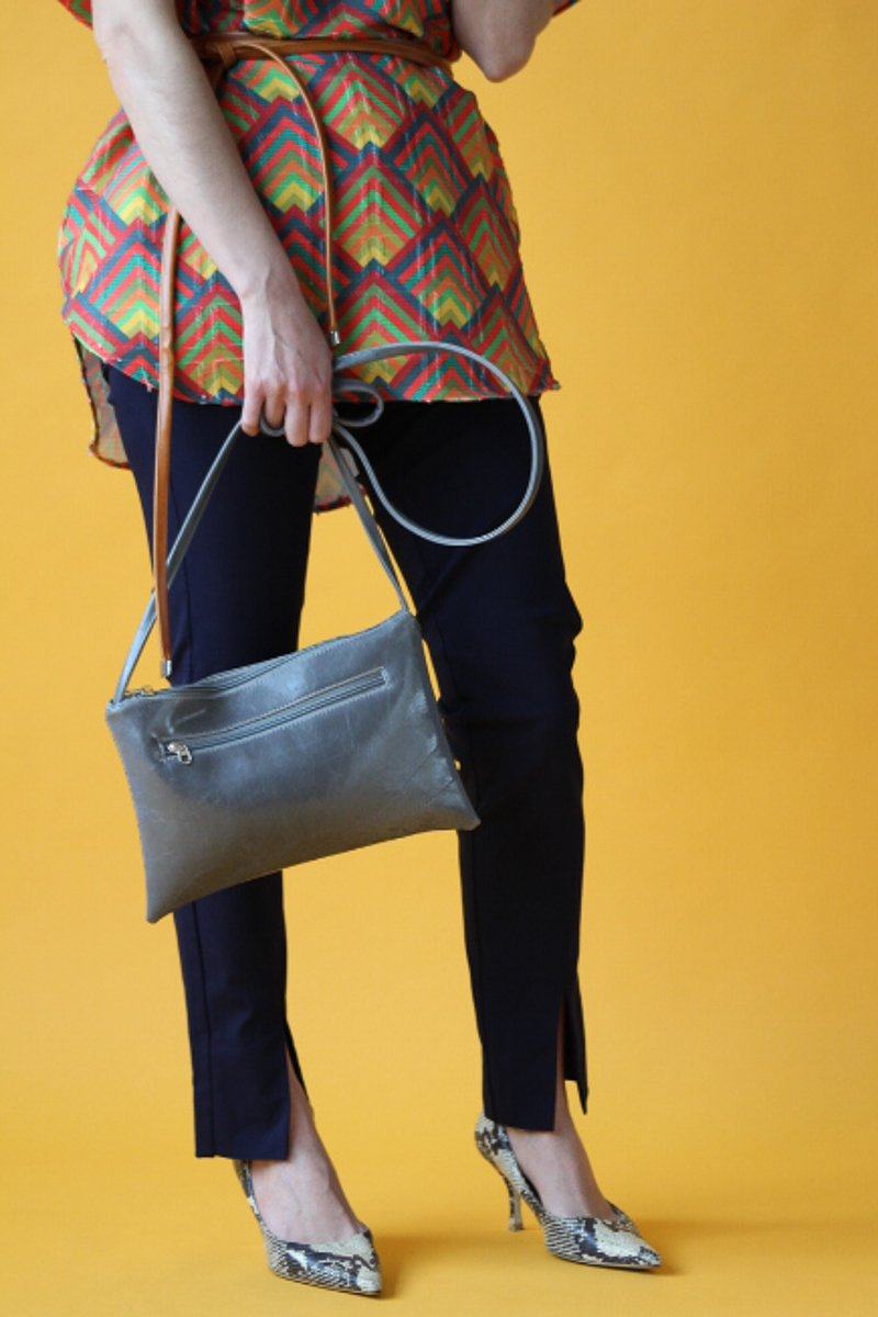 Wrapables Wide Adjustable Crossbody Handbag Strap, Women's Replacement Bag Strap For Purses, Tan & Gray Deco