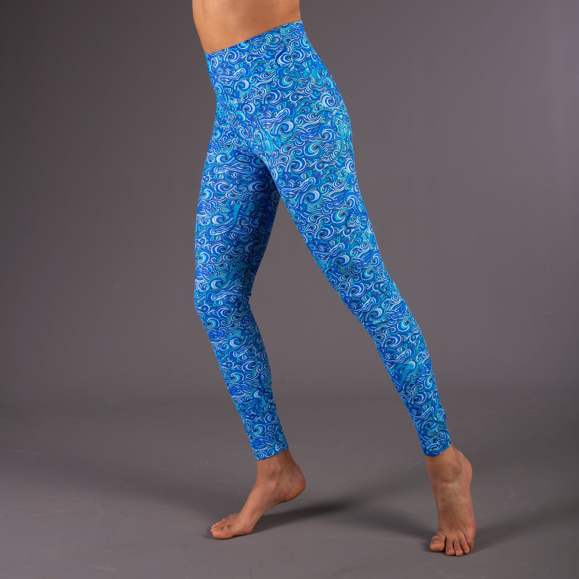 TITAN WAVE Leggings | Recycled Fabric with Ankle Pocket | 3RD ROCK Clothing