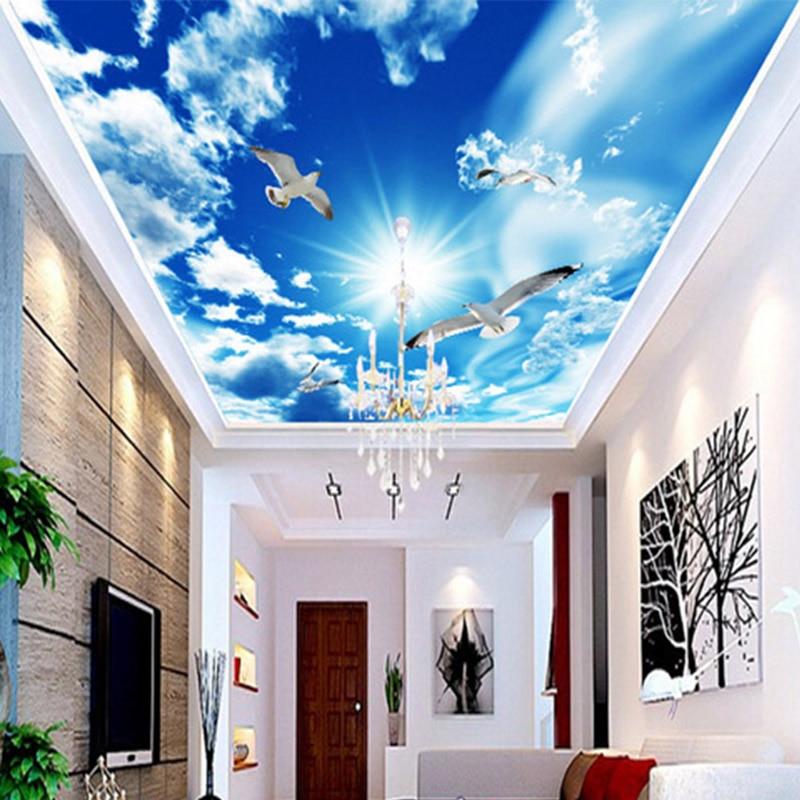 Doves Skies Mural Ceiling Wallpaper Stickers