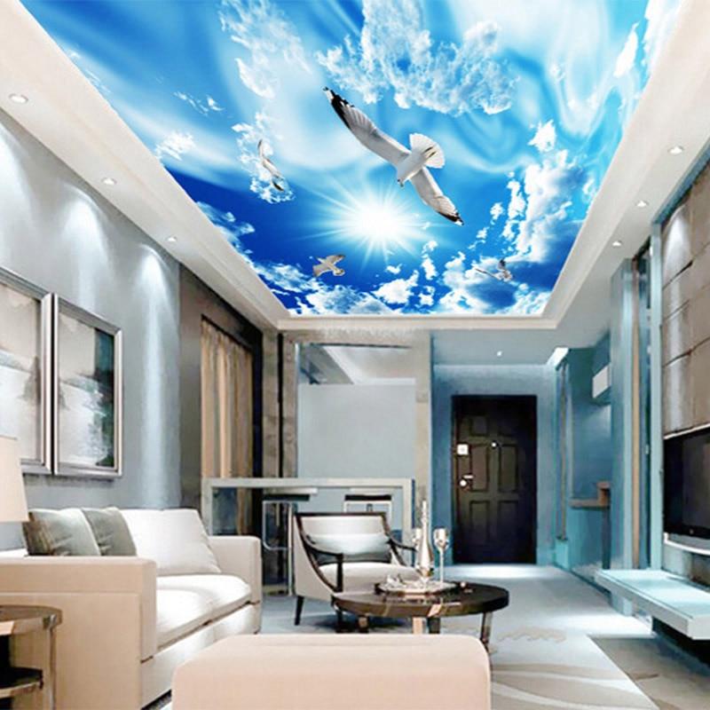 Doves Skies Mural Ceiling Wallpaper Stickers