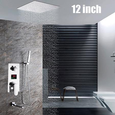 Digital Temperature Display Ceiling Mounted Concealed Shower Faucet