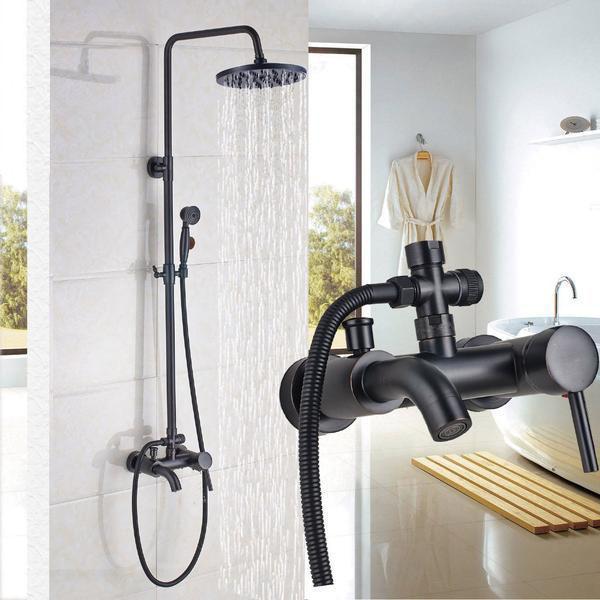 Wall Mounted Rainfall Shower Set Faucet With Hand Shower Index Cove