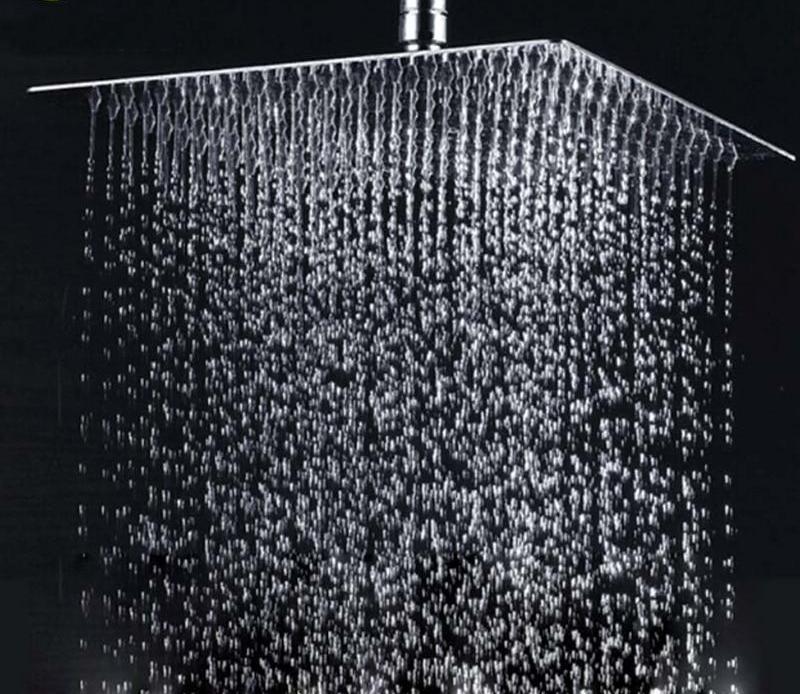 Polished Chrome Square Bathroom Rain Shower Head