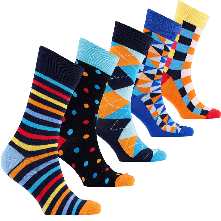 Multi Color Men Basic Color Block 5in1 Liner Socks - Men Socks  PHPN457M24IYMIX43-46