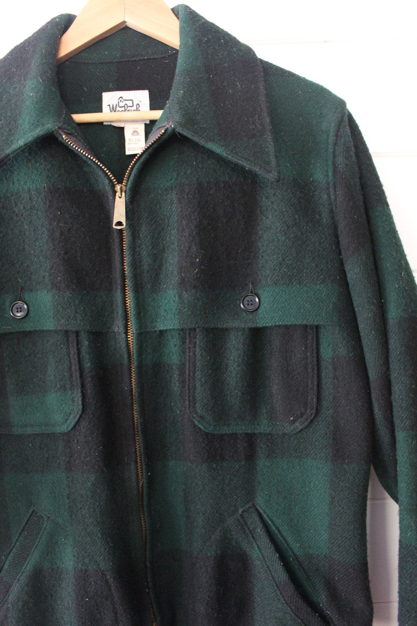 avontuur Blijven Stijgen Vintage Woolrich Green Buffalo Plaid Jacketet - Diamonds & Rust