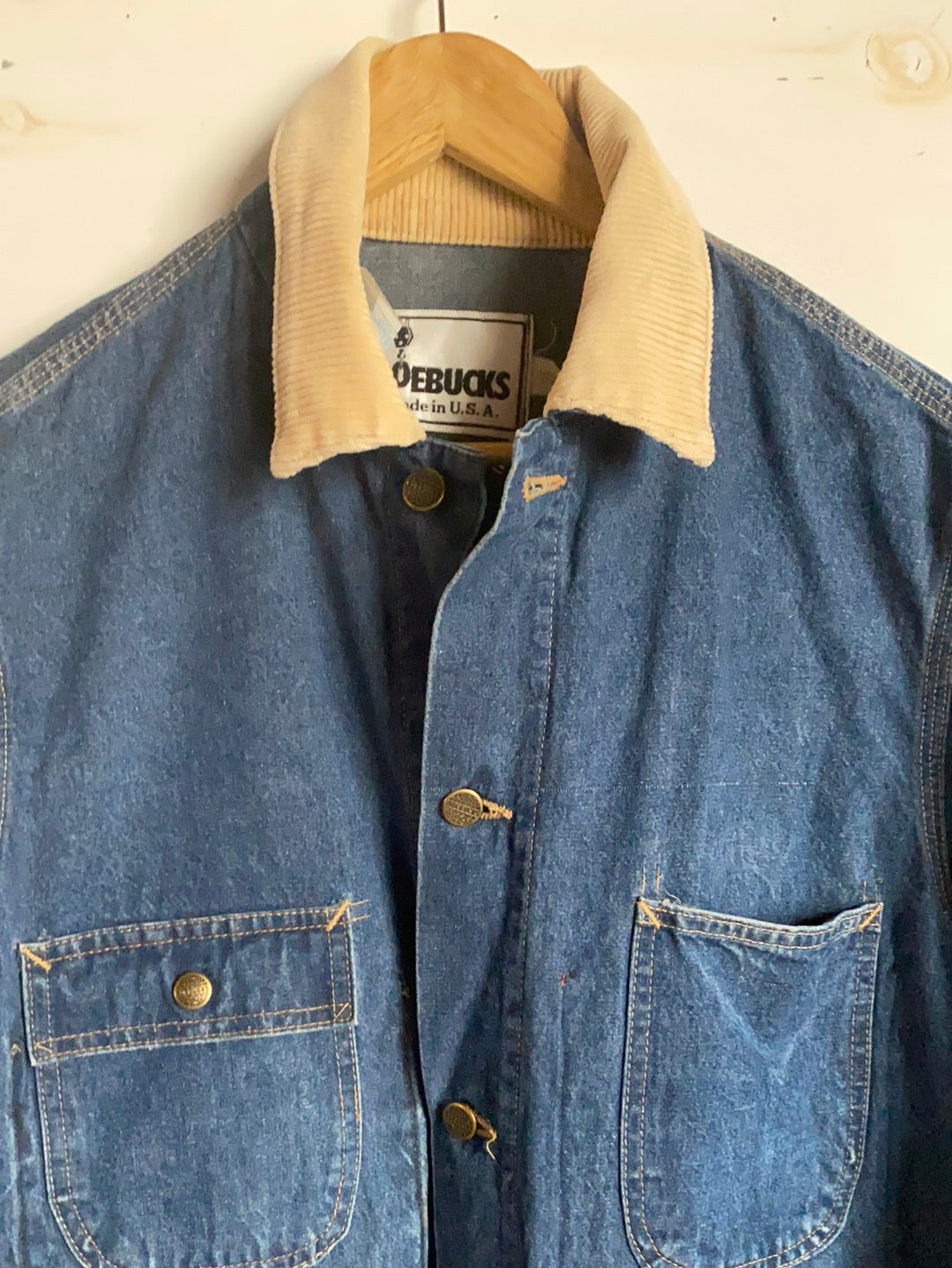 Vintage Roebucks Denim Chore Coat - Diamonds & Rust