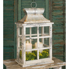 LARGE rustic WINDOWPANE LANTERN