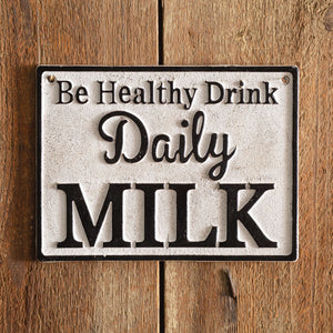 Daily Milk Cast Iron Wall Sign - Countryside Home Decor