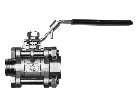 Stainless Steel Ball Valve - 3 Piece | Spike Brewing