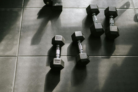 a couple dumbbell sets for home gym workout