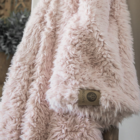 BIG LOViE Angel Plush Dusty Pink Blanket