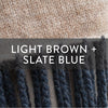 BIG LOViE Wonder Collection Handmade Scarf Light Brown + Slate Blue