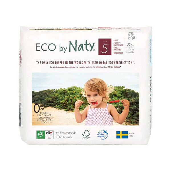 Naty Eco buksebleer - - str 5 - 12-18 - 34stk– naturebaby.dk
