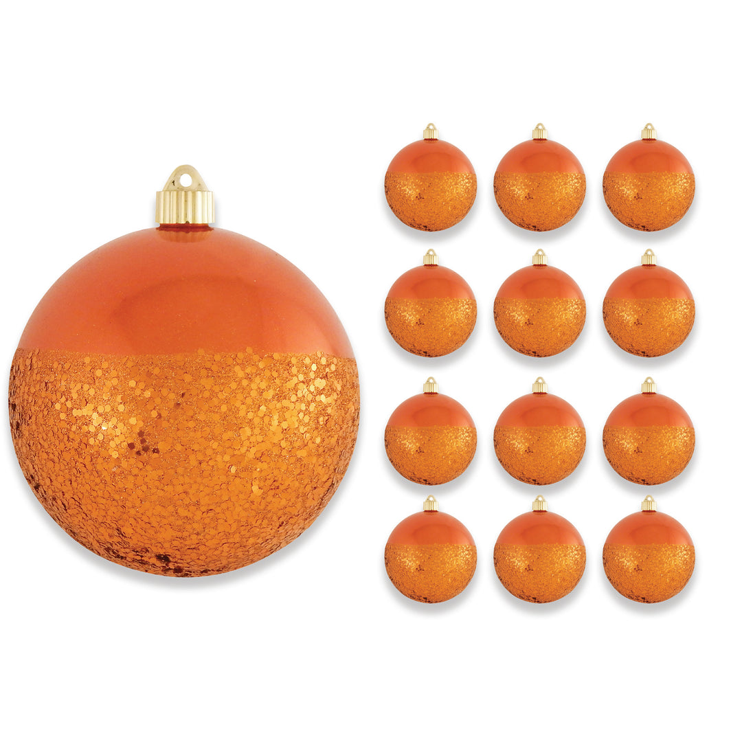  YETTASBIN Orange Solid Color Large Christmas Ornament