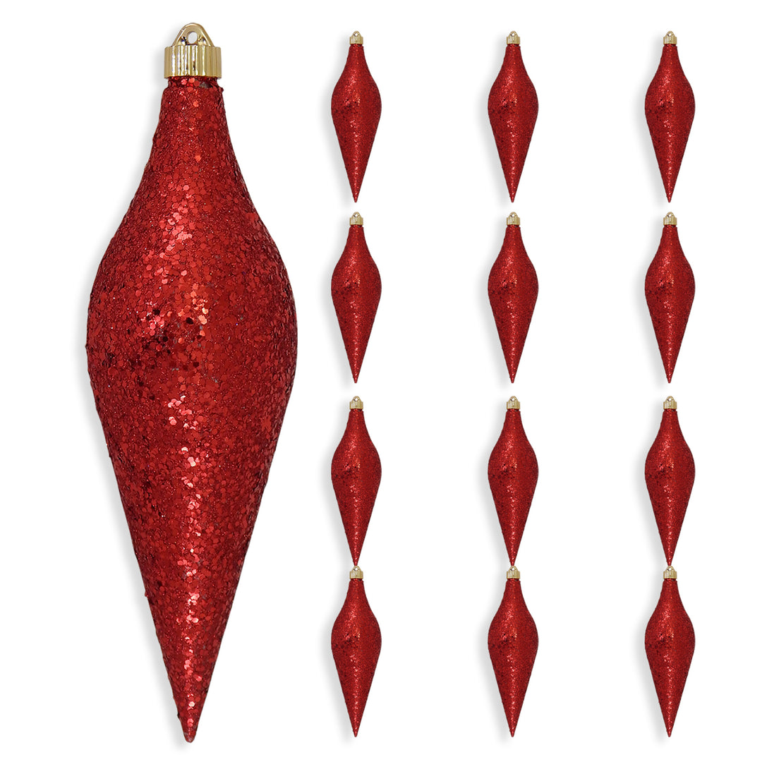 Alert Red Shatterproof Christmas Long Drop Ornament 12.5 inch (320mm)