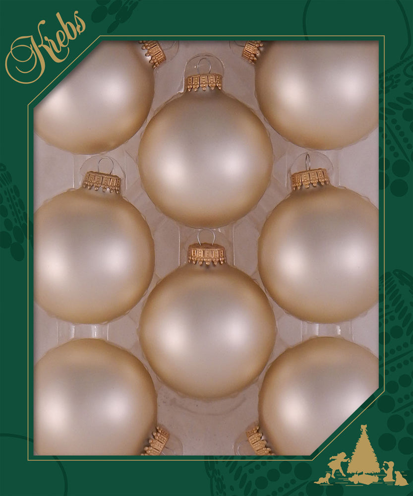 2 5/8 (67mm) Ball Ornaments, Silver Caps, Pearl Icelock, 6/Box, 12/Ca –  Christmas by Krebs Wholesale