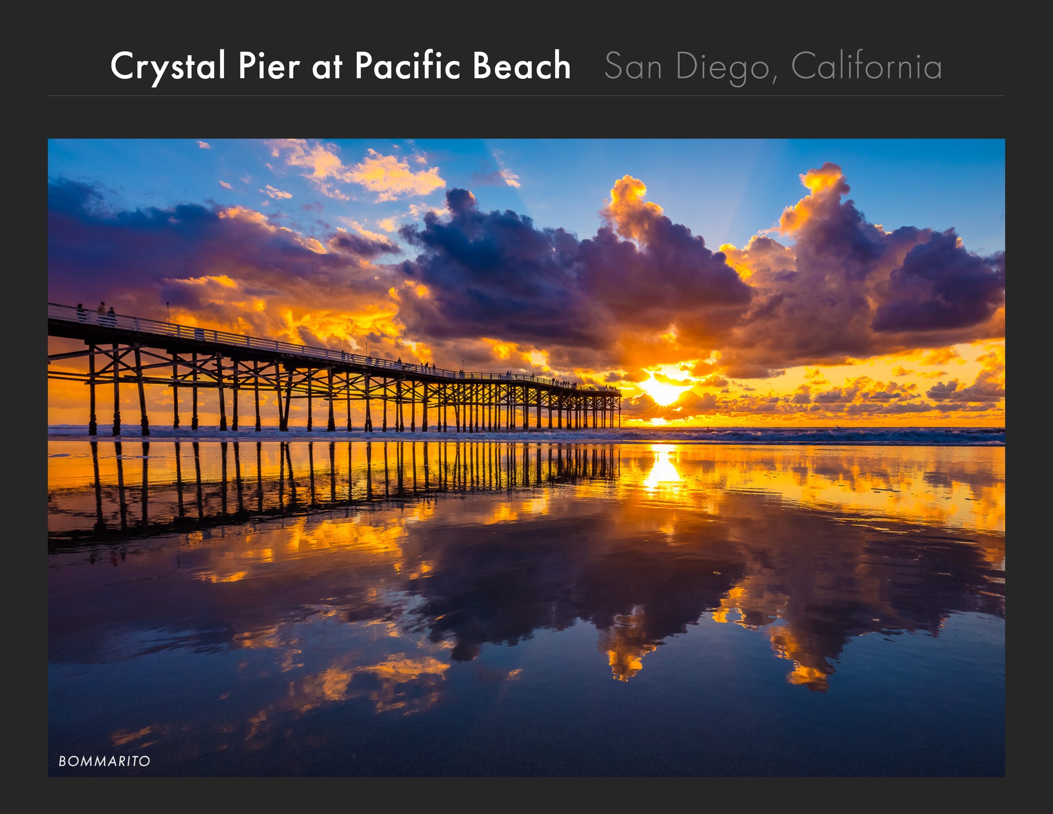 Crystal Pier at Pacific Beach, Bommarito Art Prints, San Diego Art Prints