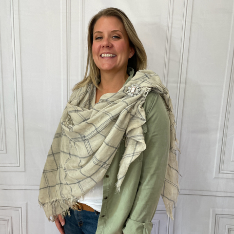 The Wrap Scarf Style with HDL Brooch