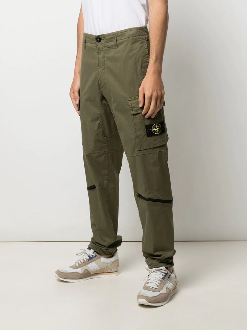 Stone Island - Olive Green Zipped Cargo Trousers – The Luxurious Shop
