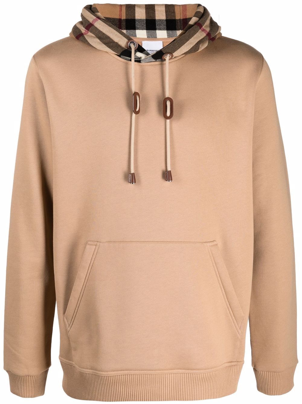 Burberry - Beige Check Detail Hoodie – The Luxurious Shop
