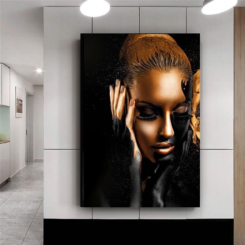 Black Gold African Abstract Canvas Wall Art Canvas Insider