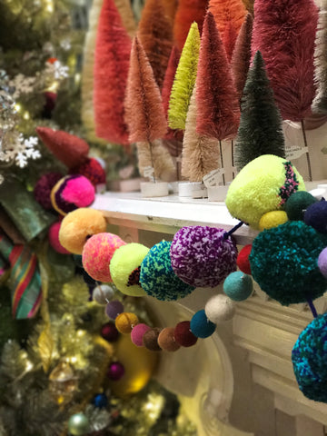 Bottle Brush trees and Pom pom garlands