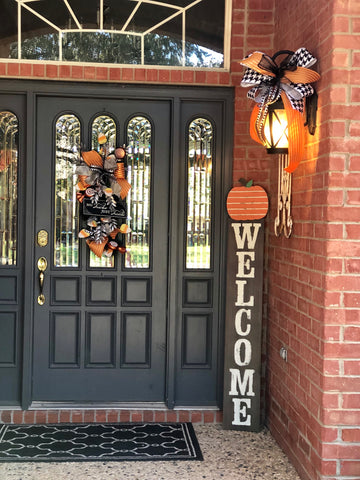 Glory Haus Welcome Sign with Seasonal Toppers