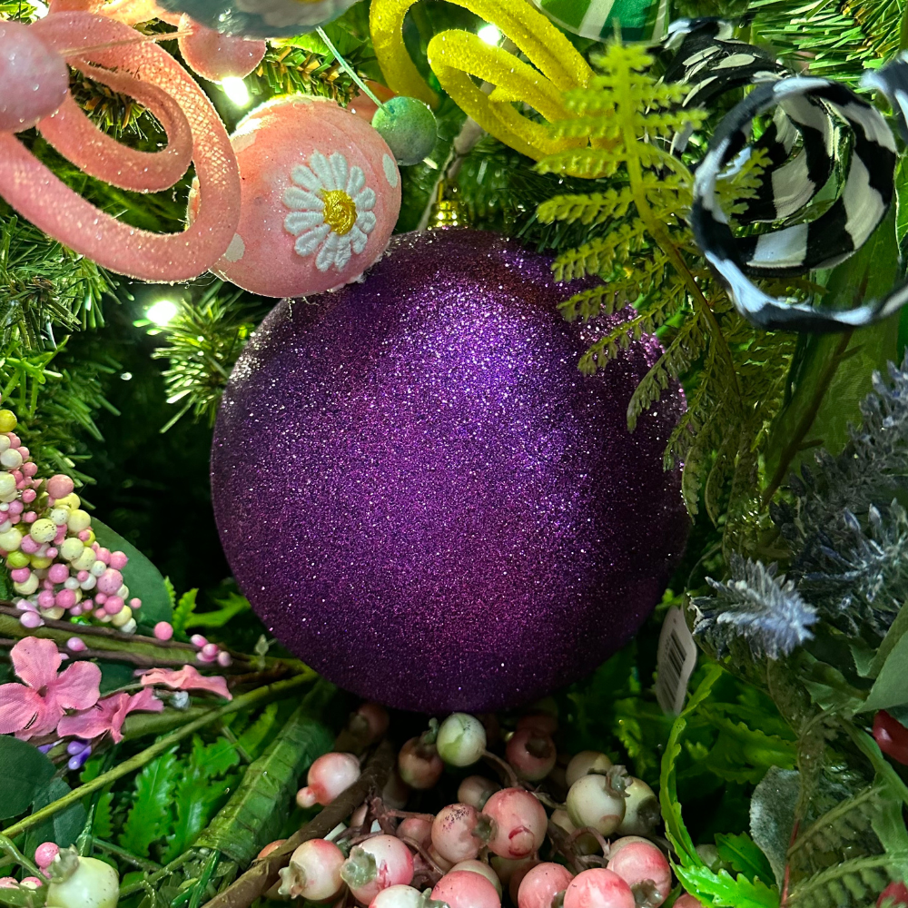 Purple Shiny Ball Ornament, 4