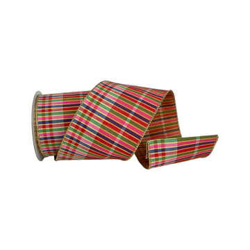 Multi Carnaval Plaid Ribbon, 2.5 X 10YD