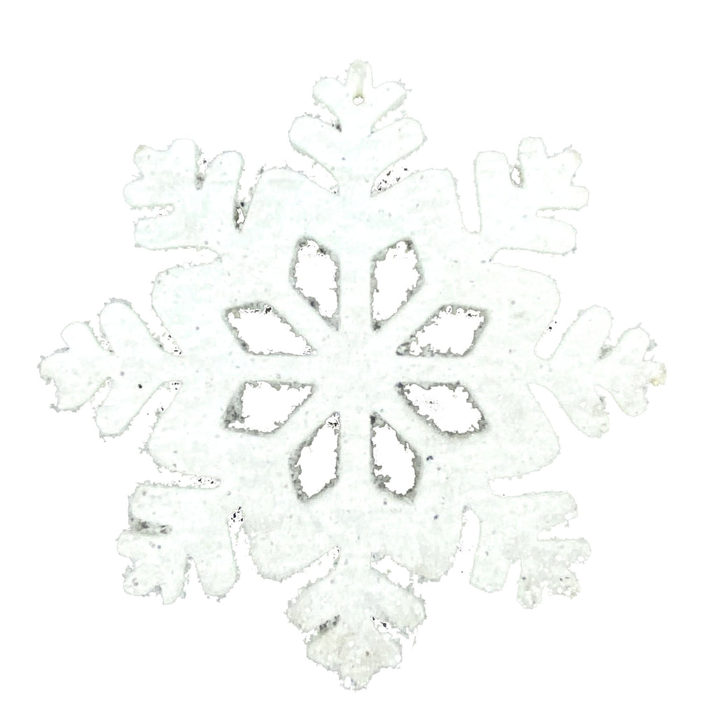 6Pcs 5.9/7.9 Inch Christmas White Snowflake Ornaments Foam Glitter