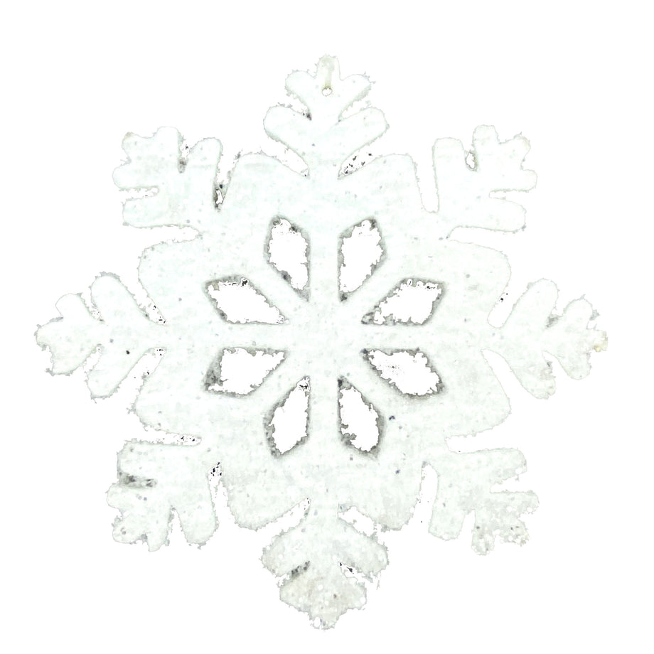 6Pcs 5.9/7.9 Inch Christmas White Snowflake Ornaments Foam Glitter Snow  Flakes Decorations for Wedding Winter Holiday Party Decor