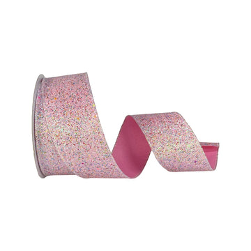 Hot Pink Metallic Sequin Ribbon, 1.5 X 10YD