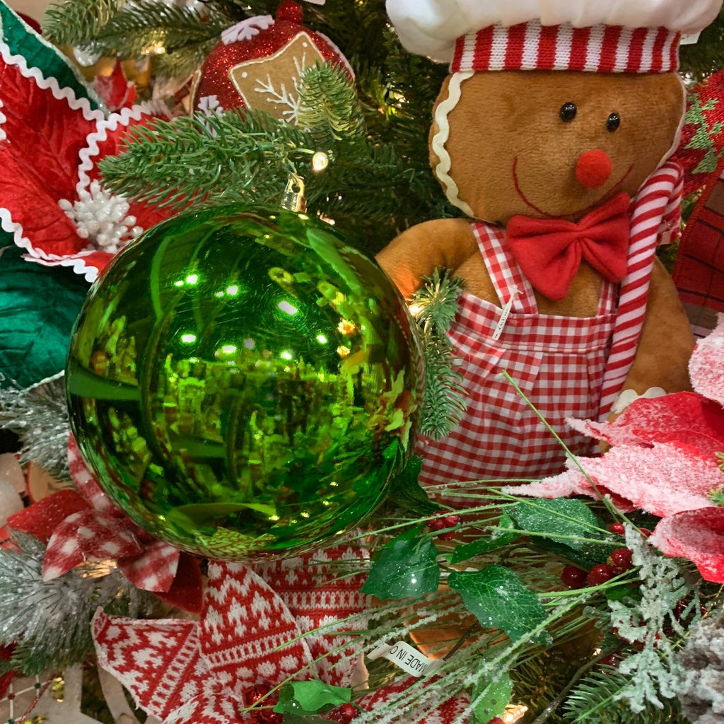 120MM Plastic Ball Ornaments: Candy Apple Green (Set of 2) [157133] 