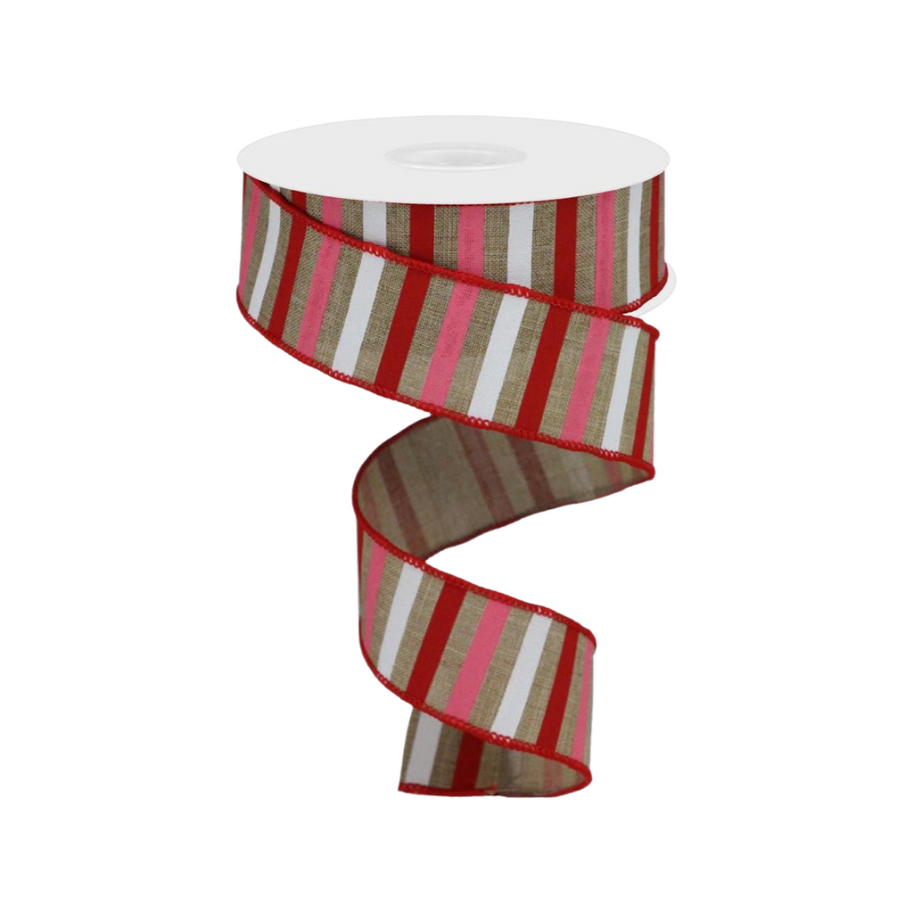 Celebrate It Christmas Wired Ribbon Red & White Striped