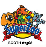 Superzoo logo and booth