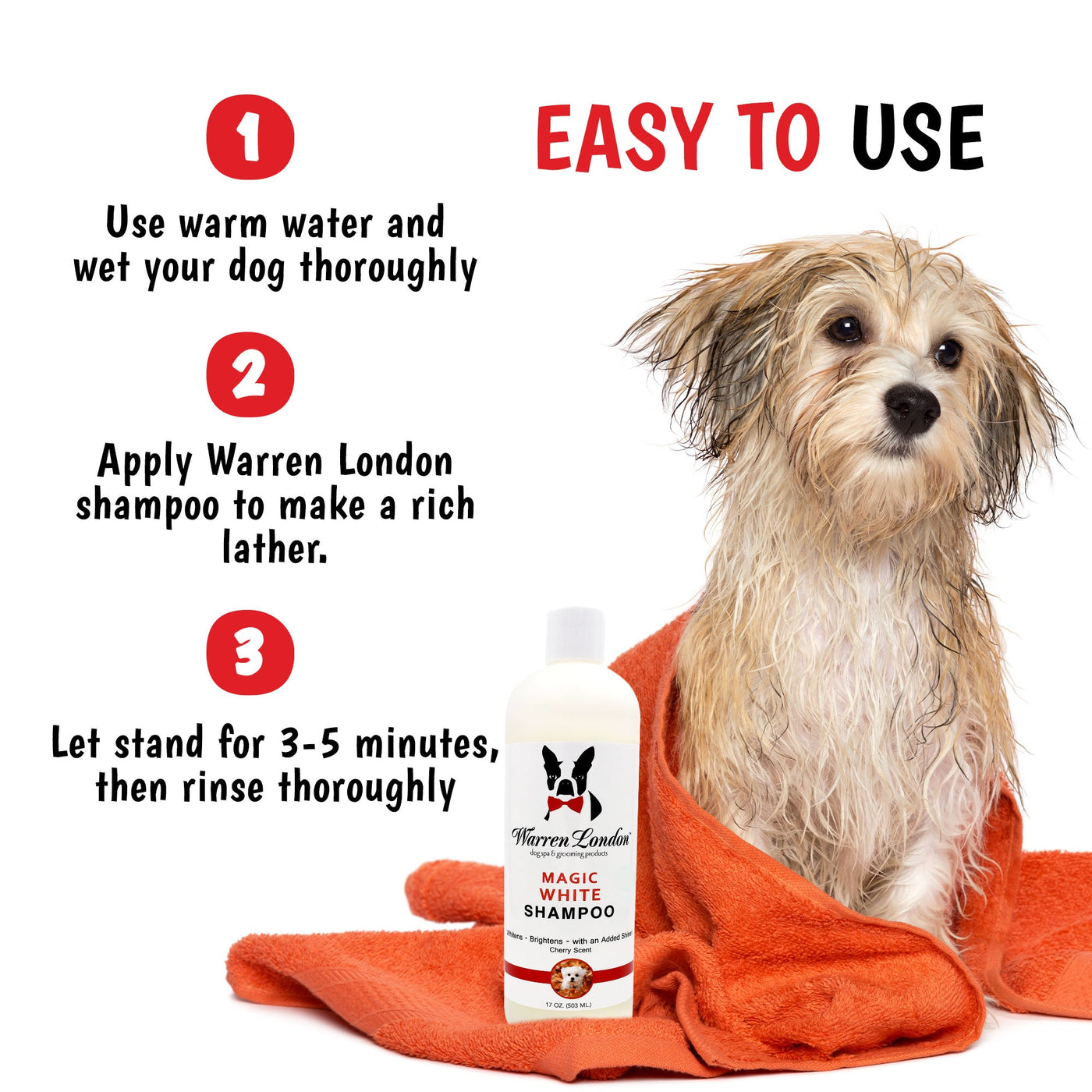 Magic White Brightening Dog Shampoo - Cherry Scented - 17oz – Warren London