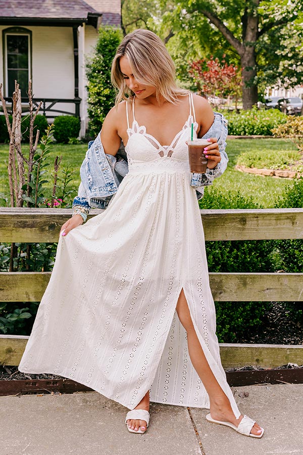 Sweetest Dream Eyelet Maxi In Cream • Impressions Online Boutique