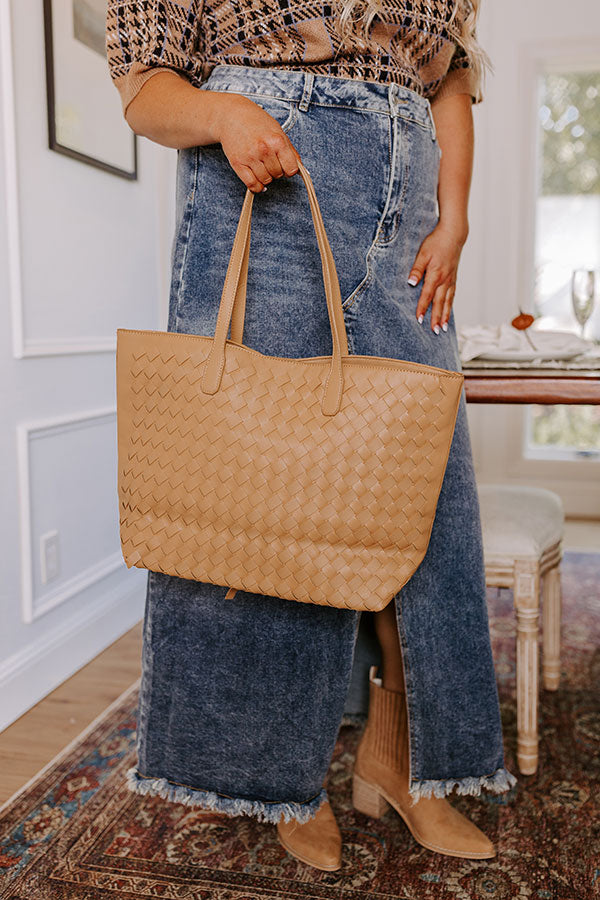 Boston Market Faux Leather Tote In Iced Mocha