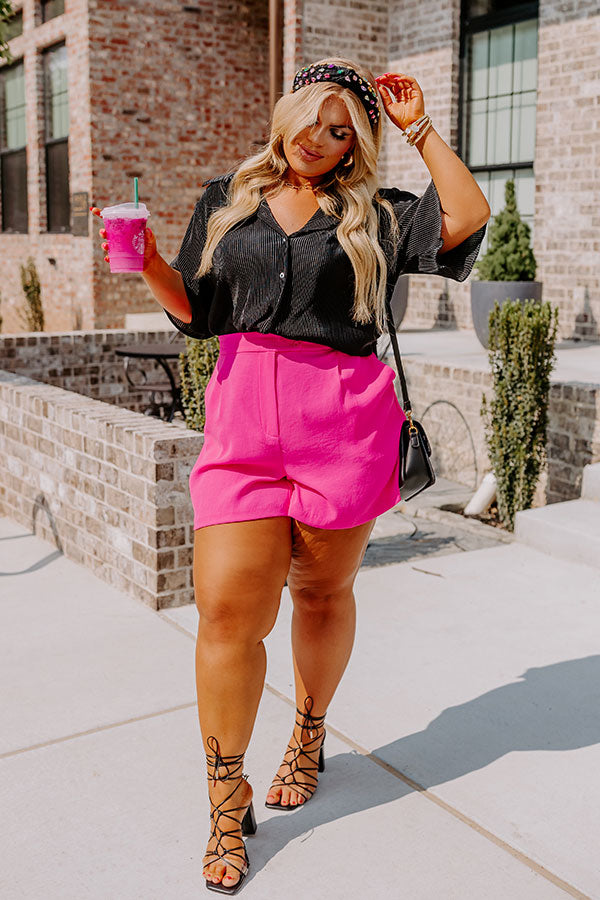 TVstation Roux Modernisere Ready To Remix High Waist Shorts In Hot Pink Curves • Impressions Online  Boutique