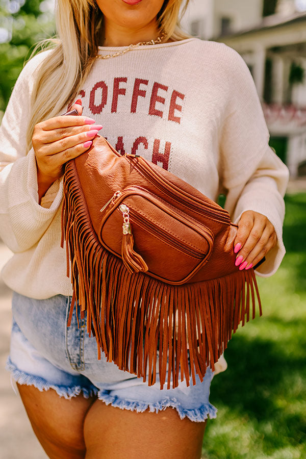 Trip Of My Life Fringe Fanny Pack In Brown • Impressions Online Boutique