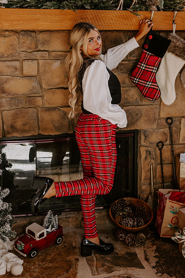Endless Cheer Plaid Pants In Red • Impressions Online Boutique